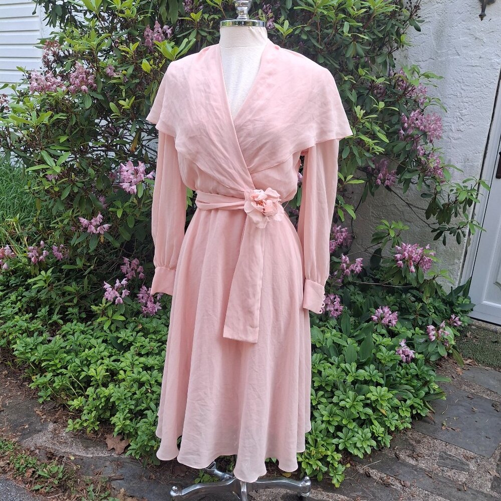 Size Small Vintage Pink Chiffon formal dress